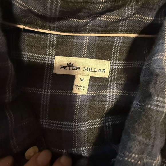 Peter Millar Blue and White Casual Button Down Shirt - Picture 7 of 7